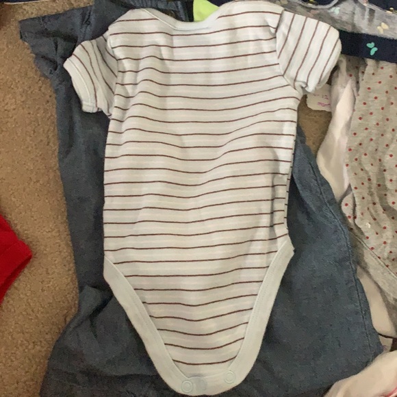 newborn striped button up onesie - Picture 2 of 2